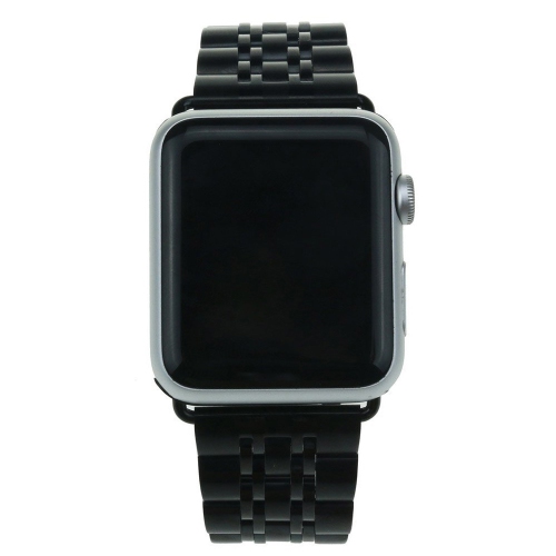 StrapsCo Stainless Steel Link Watch Band Strap for Apple Watch Series 1/2/3/4 - 38mm - Black