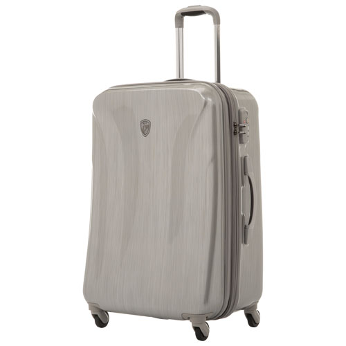 Heys Solara Deep Space 26" Hard Side 4-Wheeled Expandable Luggage - Silver - Only at Best Buy