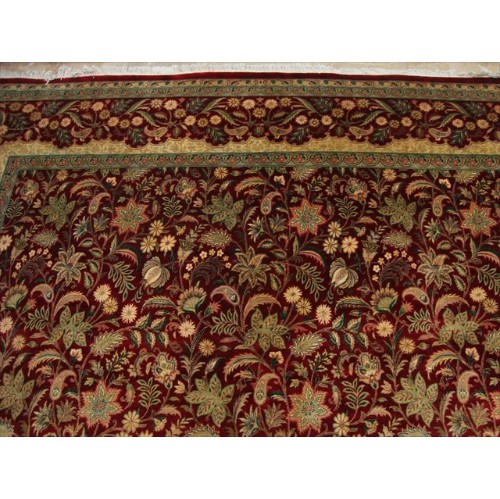 Ahmedani Love Flowers Exclusive Designed Hand Knotted Fine Carpet 9.1' x 12.3' Area Rug - Red
