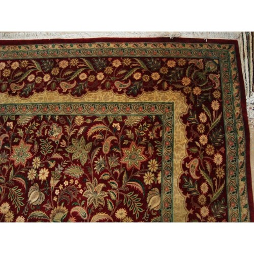 Ahmedani Love Flowers Exclusive Designed Hand Knotted Fine Carpet 9.1' x 12.3' Area Rug - Red