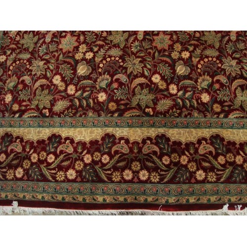 Ahmedani Love Flowers Exclusive Designed Hand Knotted Fine Carpet 9.1' x 12.3' Area Rug - Red