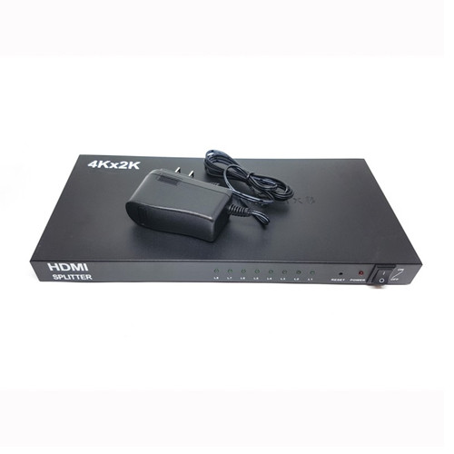 GLOBALTONE  HDMI Active Splitter With 3D, HDcp & 4K Support 1 Input to 8 Identical Outputs