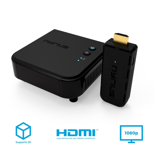Nyrius ARIES Pro Wireless HDMI Transmitter & Receiver to Stream HD 1080p 3D Video From Laptop to HDTV/Projector - 2 PACK