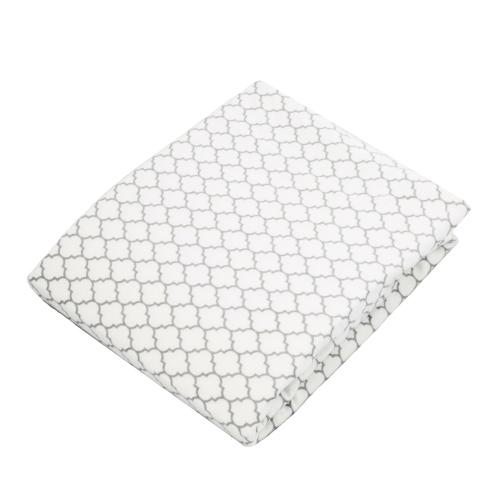 Kushies Flannel Fitted Playpen Sheet - Grey Ornament