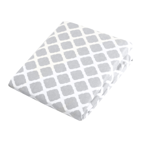 Kushies Flannel Fitted Change Pad Sheet with Slits - Grey Lattice