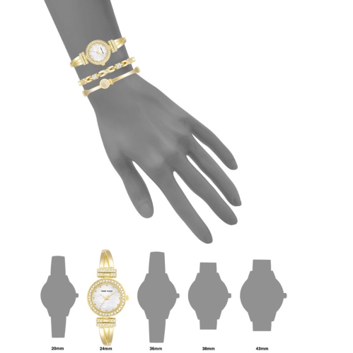 Anne Klein Mother of Pearl Dial Ladies Watch and Bracelet Set 1868GBST