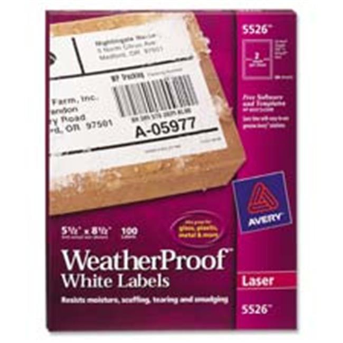 Avery Consumer Products AVE5520 Weatherproof Mailing Labels- 1in.x2-.63in.- White