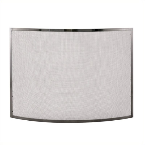 Uniflame Single Panel Curved Pewter Fireplace Screen