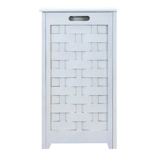 Oceanstar RHV0103W-White Finished Laundry Hamper with Interior Bag