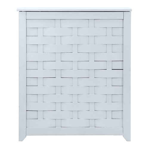 Oceanstar RHV0103W-White Finished Laundry Hamper with Interior Bag