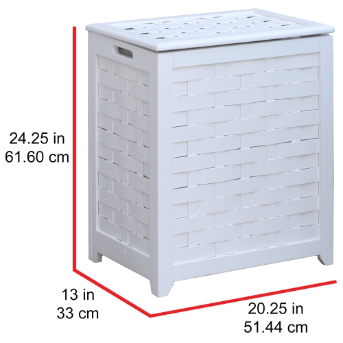Oceanstar RHV0103W-White Finished Laundry Hamper with Interior Bag