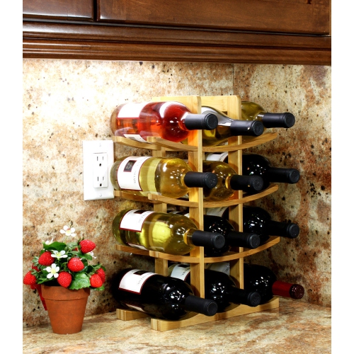 Oceanstar 12-Bottle Natural Bambbo Wine Rack WR1149