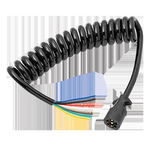 BARGMAN  54006-046 Coiled 7-Way Molded Trailer Connector 12 Ft