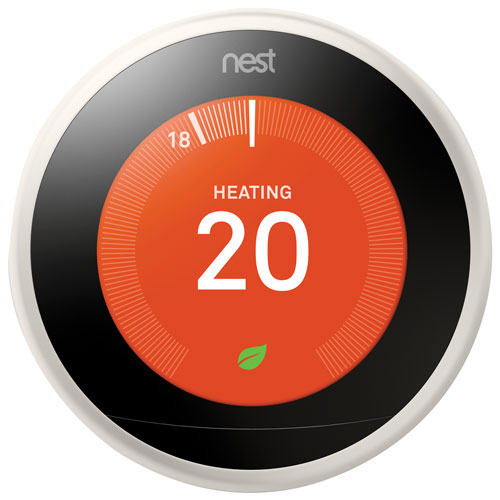 Thermostat intelligent Wi-Fi Google Nest Learning - Blanc - Exclusivité de Best Buy
