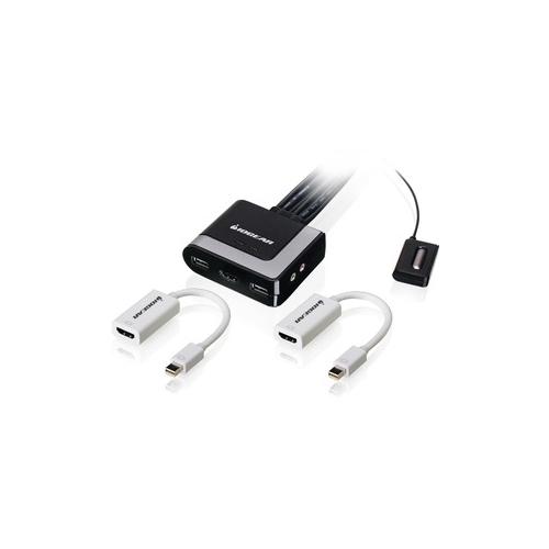 IOGEAR 2-Port HD Cable KVM with MiniDisplayPort Adapters Bundle