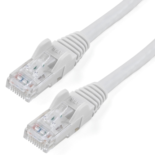 StarTech Cat6 Patch Cable – 20 ft – White Ethernet Cable – Snagless RJ45 Cable – Ethernet Cord – Cat 6 Cable – 20ft