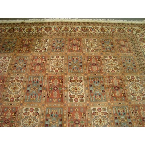 Bakhtiari Pestal Flower All Over Rectangle Area Rug Wool Silk Hand Knotted Carpet'