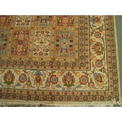 Bakhtiari Pestal Flower All Over Rectangle Area Rug Wool Silk Hand Knotted Carpet'