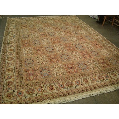 Bakhtiari Pestal Flower All Over Rectangle Area Rug Wool Silk Hand Knotted Carpet'