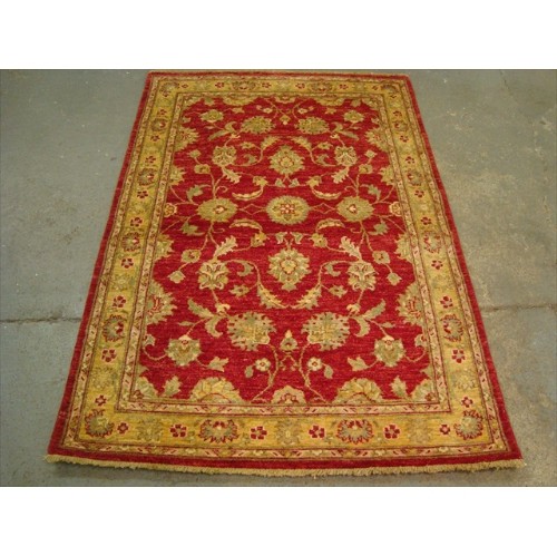 AHMEDANI  Exclusive Chobi Mahal Zeigler Vege Dyed Rare Area Rug Hand Knotted Carpet (6.1 X 4.1)'