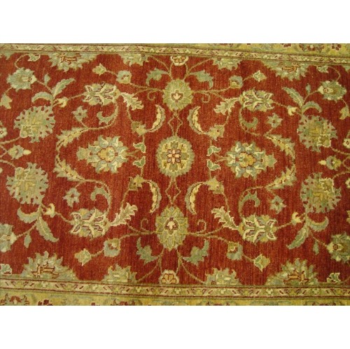 Ahmedani Exclusive Rare Vegetable Dyed Chobi Zeigler Mahal Hand Knotted Wool Carpet 6.0' x 3.11' Area Rug - Multi-Colour