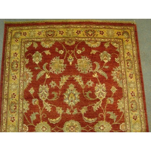 Ahmedani Exclusive Rare Vegetable Dyed Chobi Zeigler Mahal Hand Knotted Wool Carpet 6.0' x 3.11' Area Rug - Multi-Colour