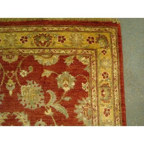 Ahmedani Exclusive Rare Vegetable Dyed Chobi Zeigler Mahal Hand Knotted Wool Carpet 6.0' x 3.11' Area Rug - Multi-Colour