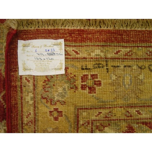 Ahmedani Exclusive Rare Vegetable Dyed Chobi Zeigler Mahal Hand Knotted Wool Carpet 6.0' x 3.11' Area Rug - Multi-Colour