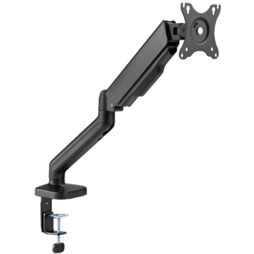 Single LCD Monitor Desktop Mount Stand / Black Deluxe with Gas Spring for 1 Screen up to 27 inches