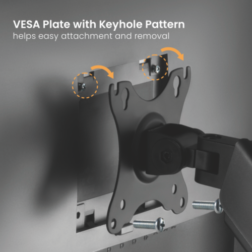 Single LCD Monitor Desktop Mount Stand / Black Deluxe with Gas Spring for 1 Screen up to 27 inches