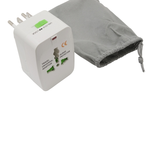 Universal Travel Adapter Power Adaptor Surge Protector All-in-One - White