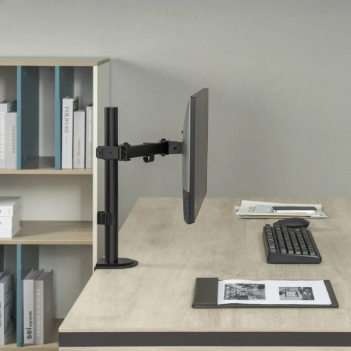 AnthroDesk Single Monitor Arm Mount with Fully Adjustable Tilt / Swivel / Rotate Ability for Screens up to 27"