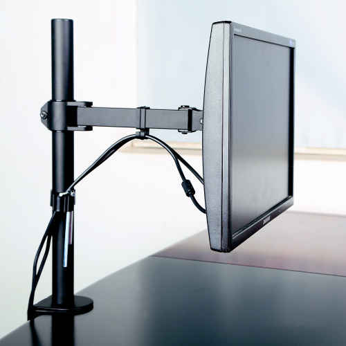 AnthroDesk Single Monitor Arm Mount with Fully Adjustable Tilt / Swivel / Rotate Ability for Screens up to 27"