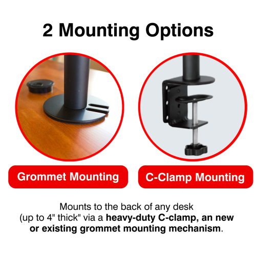 AnthroDesk Laptop / Notebook Desk Stand / Mount with Full Motion Adjustable Extension Arm with Tilt