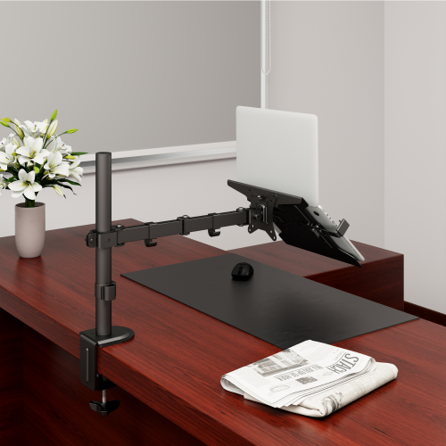 AnthroDesk Laptop / Notebook Desk Stand / Mount with Full Motion Adjustable Extension Arm with Tilt