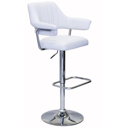 Viscologic Contemporary Faux Leather Bar Stool Chair - Set of 1 - White