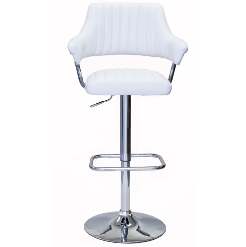 Viscologic Contemporary Faux Leather Bar Stool Chair - Set of 1 - White