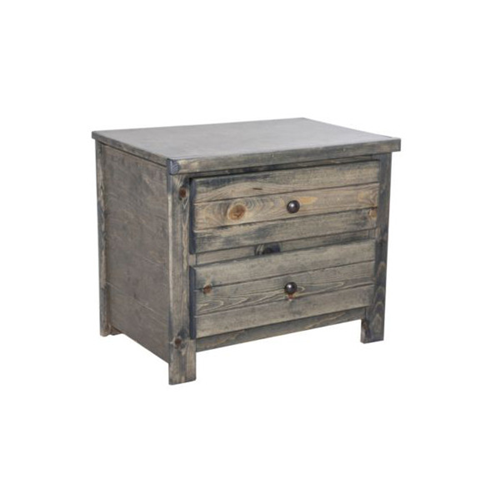 Rustic Classics Pine 2 Drawer Nightstand In Rustic Grey Best Buy Canada