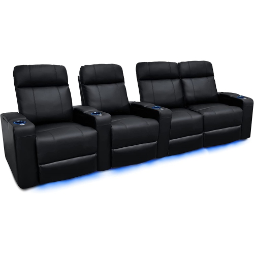 Valencia Piacenza Home Theater Seating | Premium Top Grain Nappa 9000 Leather, Power Recliner, LED Lighting