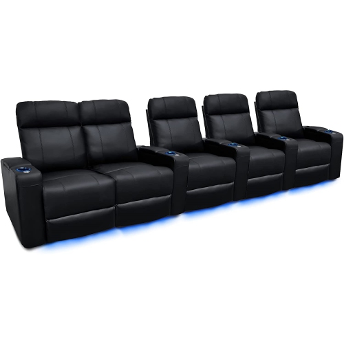 Valencia Piacenza Home Theater Seating | Premium Top Grain Nappa 9000 Leather, Power Recliner, LED Lighting