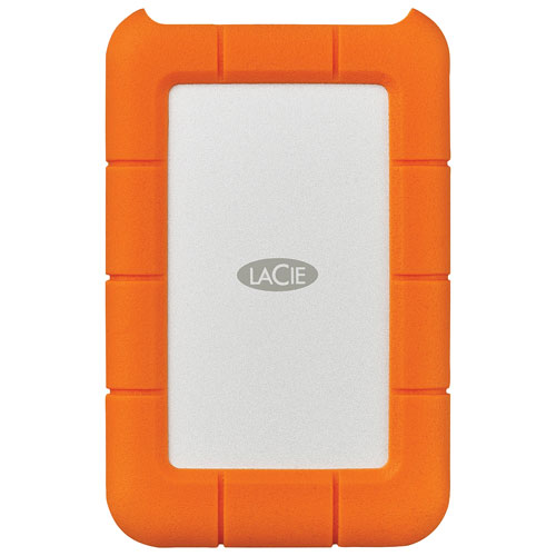 LaCie Rugged 1TB USB-C Portable External Hard Drive for PC/Mac - Orange