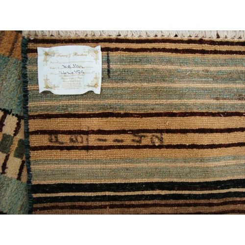 Ahmedani Modern Afghan Gabbeh Mahal Vegetable Dyed Wool Carpet Hand Knotted 7.11' x 5.0' Area Rug - Multi-Colour
