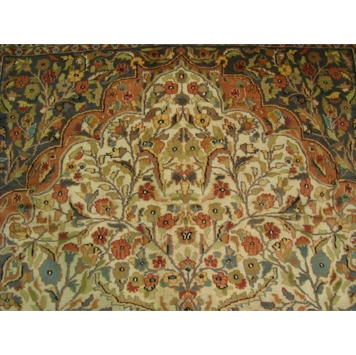 Ahmedani Tree of Life Peace Birds Harmony Wool Silk Hand Knotted Carpet 11.2' x 8.0' Area Rug - Ivory