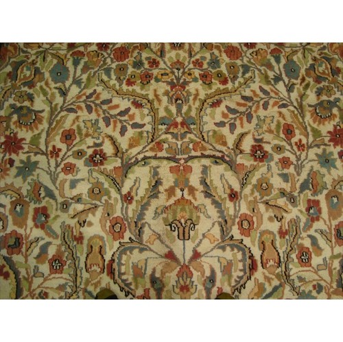 Ahmedani Tree of Life Peace Birds Harmony Wool Silk Hand Knotted Carpet 11.2' x 8.0' Area Rug - Ivory