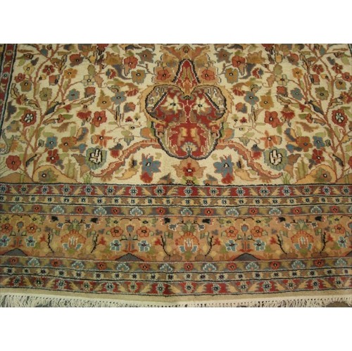 Ahmedani Tree of Life Peace Birds Harmony Wool Silk Hand Knotted Carpet 11.2' x 8.0' Area Rug - Ivory