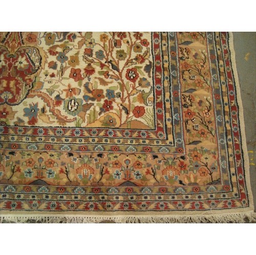 Ahmedani Tree of Life Peace Birds Harmony Wool Silk Hand Knotted Carpet 11.2' x 8.0' Area Rug - Ivory