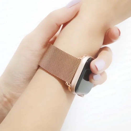 Bracelet maillé pour Apple Watch Bracelet magnétique en acier inoxydable pour iWatch Ultra 2, 3 SE3 série 11 10 9 8 7 6 5 4 3 2 1, Femmes 42&nbsp;mm