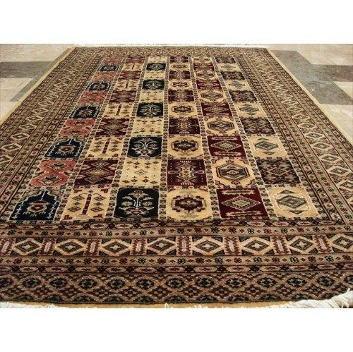 Bakhtiar Jaal Fine Rectangle Area Rug Hand Knotted Wool Silk Carpet'