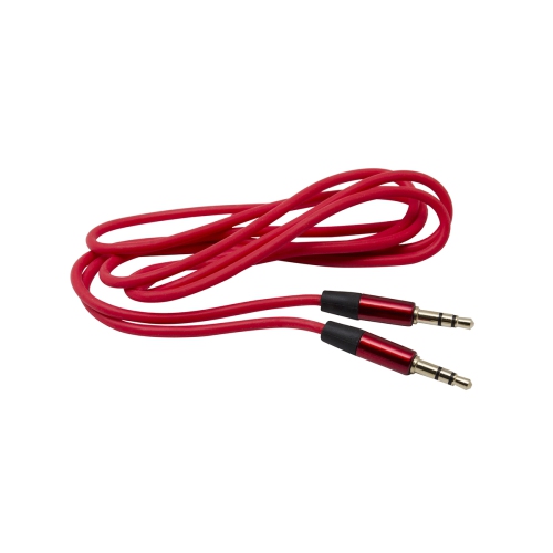 3.5mm Auxiliary Audio Music Cable Car Audio Stereo AUX Cable Wire- Red