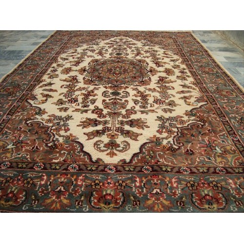 AHMEDANI  Exclusive Amazed Sarafian Floral Rectangle Area Rug Hand Knotted Wool Silk Carpet (6 X 4)'